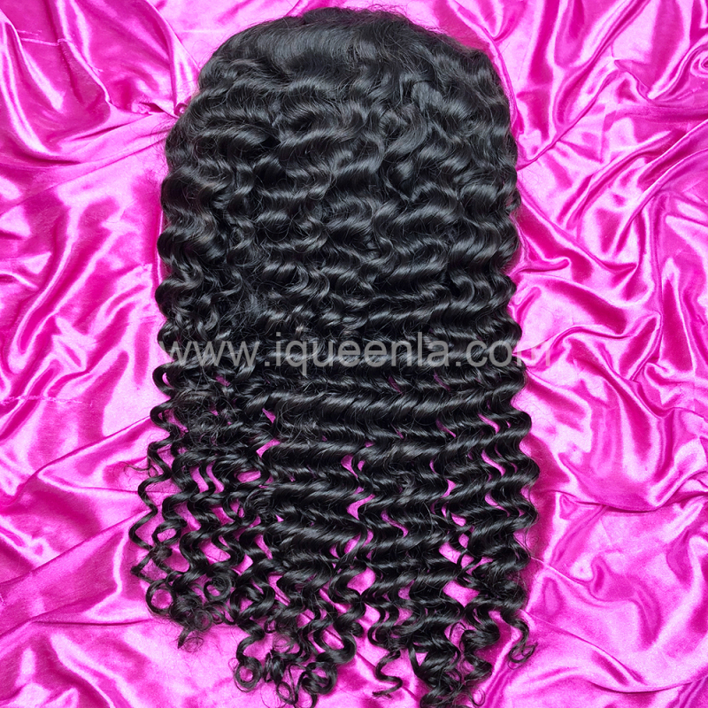 iqueenla Deep Wave 13x4 Lace Lace Pre-made Wig
