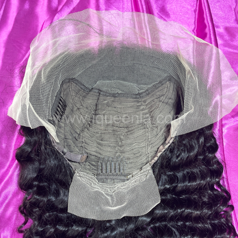 iqueenla Deep Wave 13x4 Lace Lace Pre-made Wig