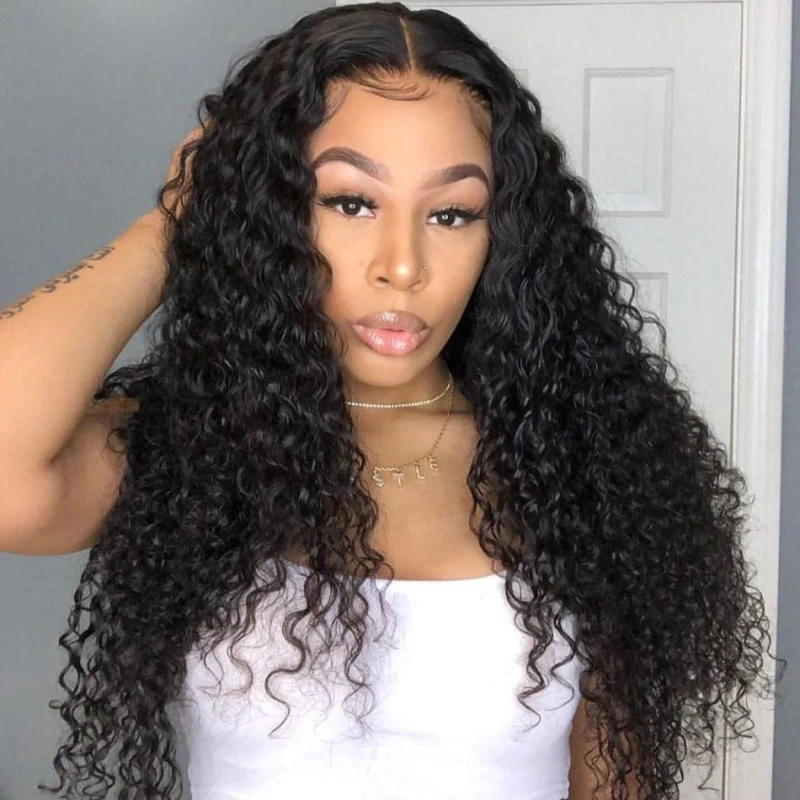 iqueenla 16-26 Inch Deep Wave 13x6 Lace Frontal Pre-made Wig Free Shipping