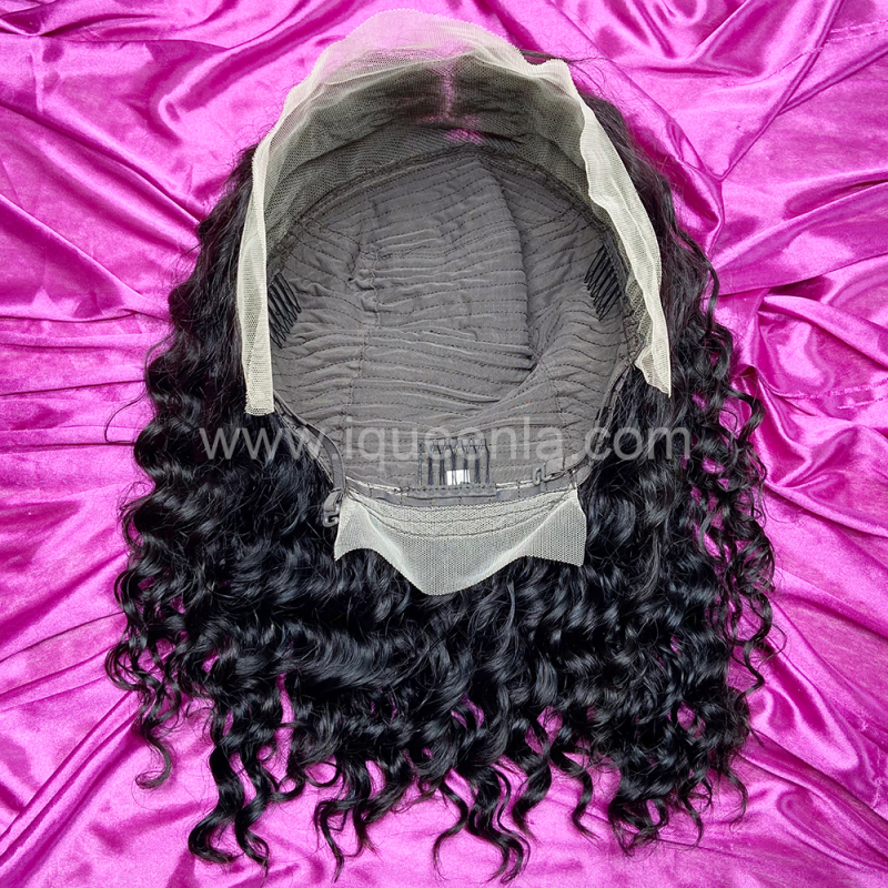 iqueenla Deep Wave Bob Pre-made Frontal Lace Wig