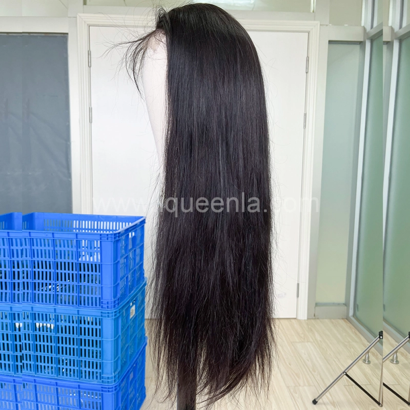 iqueenla 4x4 Transparent Lace Closure Wig Straight Raw Hair