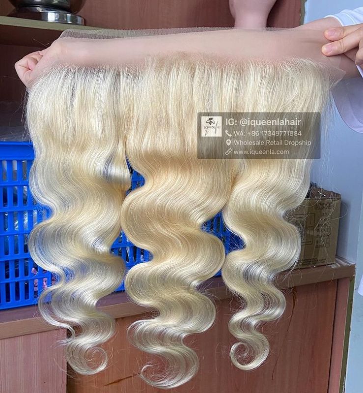 iqueenla Blonde #613 Color Body Wave 13x4 Transparent Lace Frontal