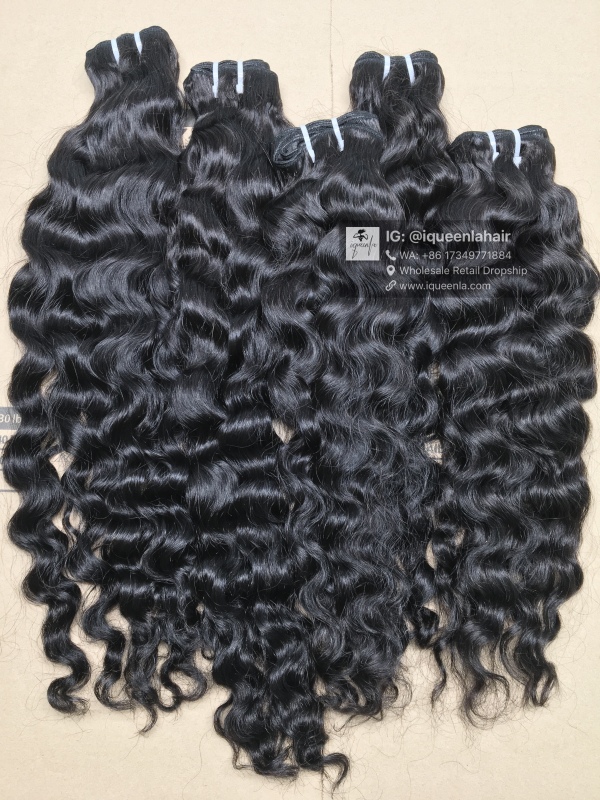 iqueenla Burmese Curly Raw Hair 3 Bundles with 13x4 Transparent Lace Frontal