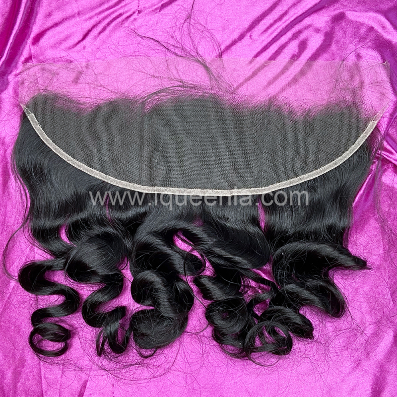 iqueenla Loose Wave 12A Mink Hair 3 Bundles with 13x4 Transparent Lace  Frontal