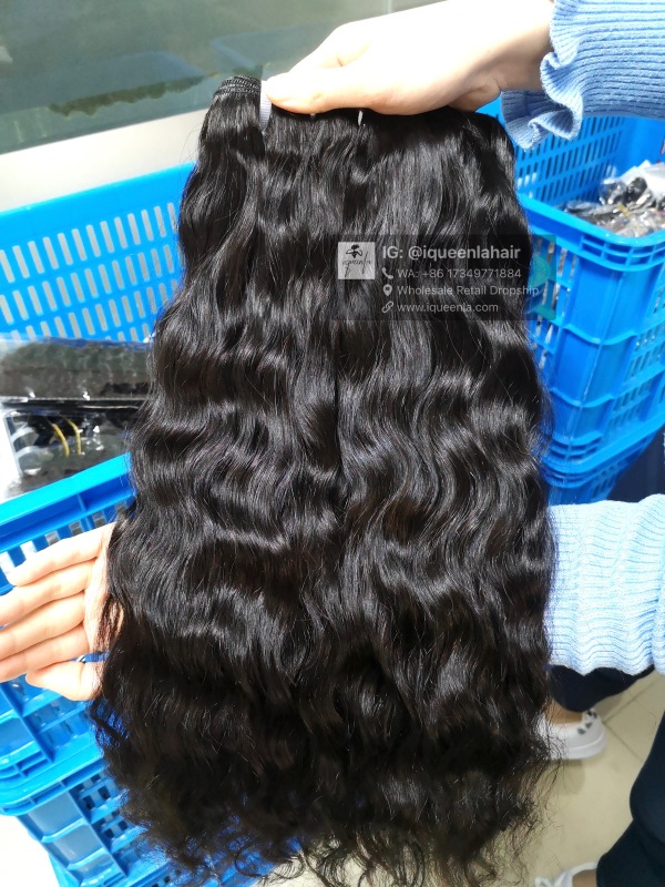 iqueenla Raw Hair 3 Bundles with 13x4 Cambodian Wavy Transparent Lace Frontal