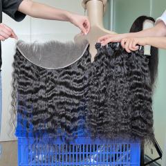 iqueenla Raw Hair 3 Bundles with 13x4 Cambodian Wavy Transparent Lace Frontal