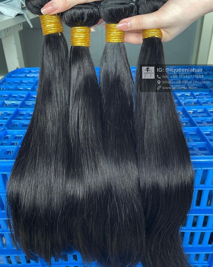 iqueenla 10A Grade Mink Luxurious & Silky Smooth Straight Human Hair Weave 1/3/4 Bundles