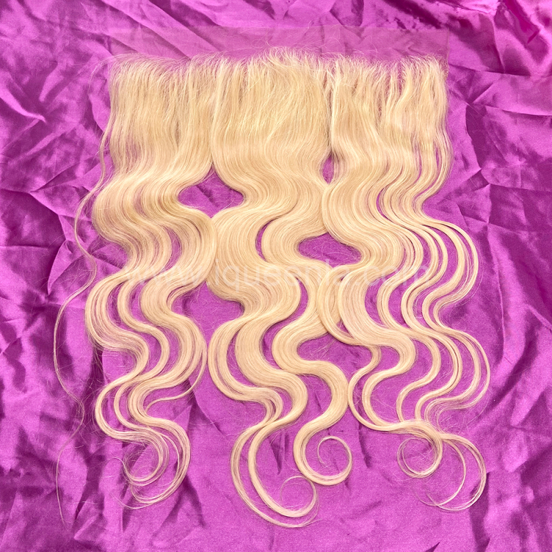 iqueenla 613 Blonde Body Wave Hair Bundles with 13x4 Transparent Lace Frontal