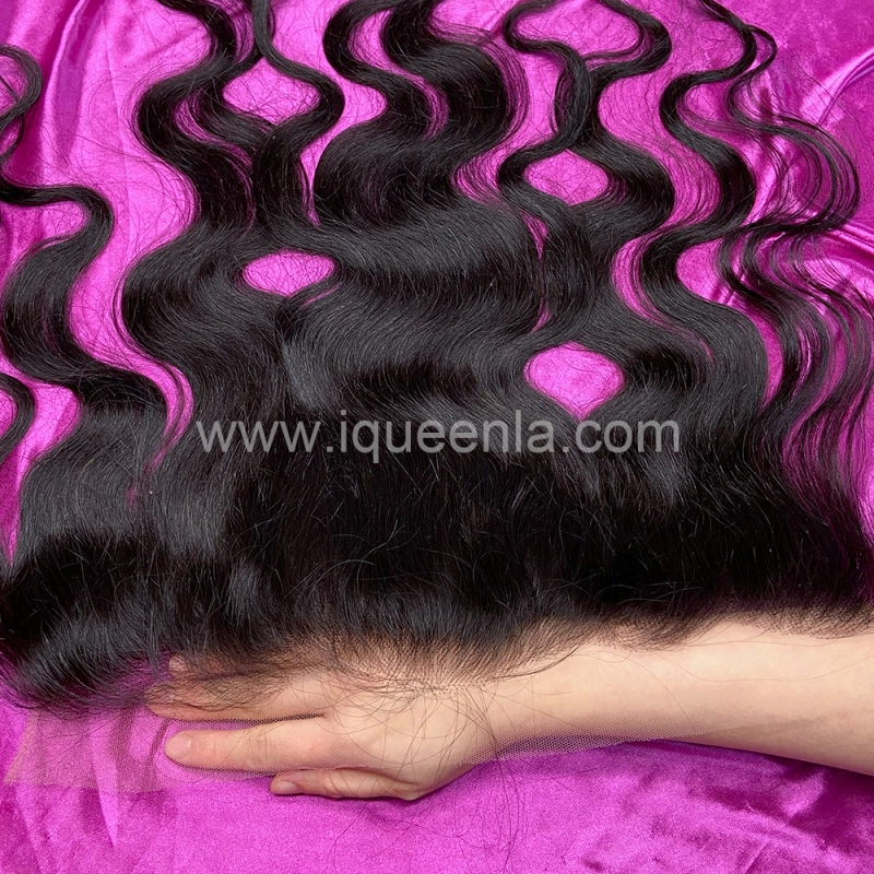 iqueenla Body Wave 12A Mink Hair 3 Bundles with 13x4 HD Lace Frontal