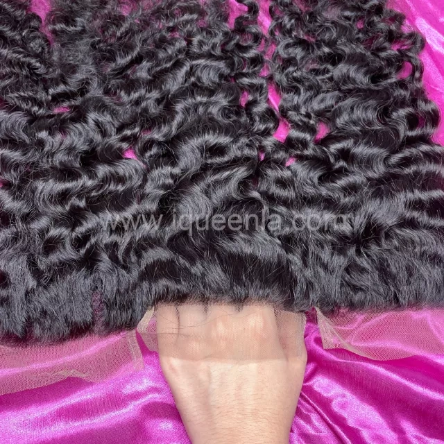 iqueenla Raw Hair Indian Curly 13x4 Transparent Lace Frontal