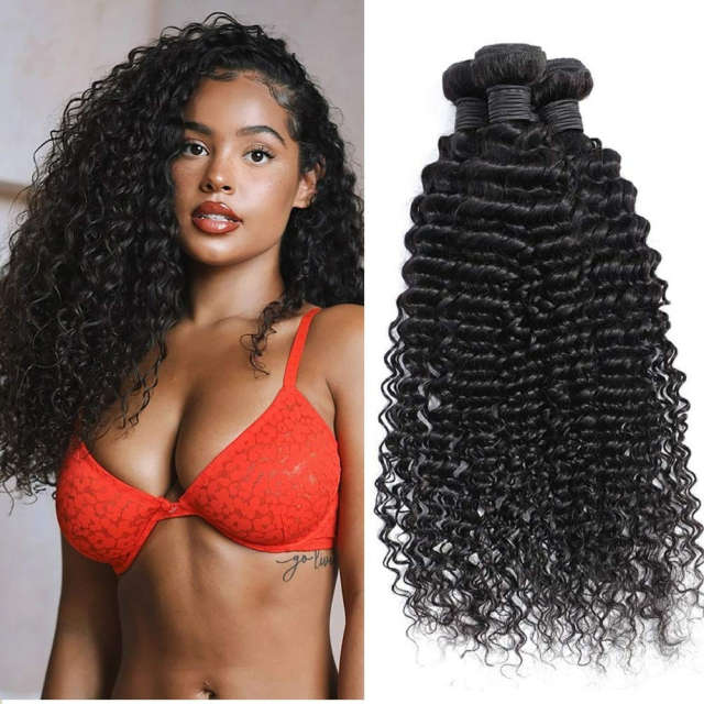 iqueenla 12A 100% Mink Hair Deep Wave Bundle Healthy Human Hair Weave