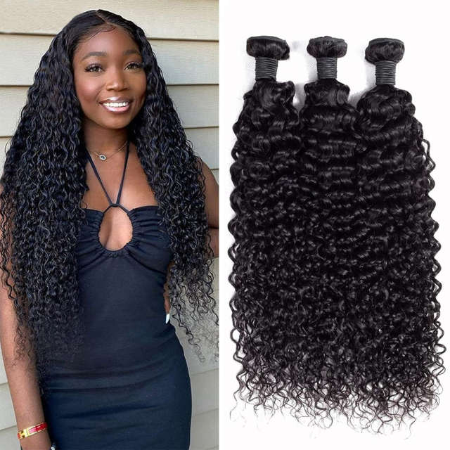 iqueenla 12A Mink Jerry Curly Bundle African American Hair Weave