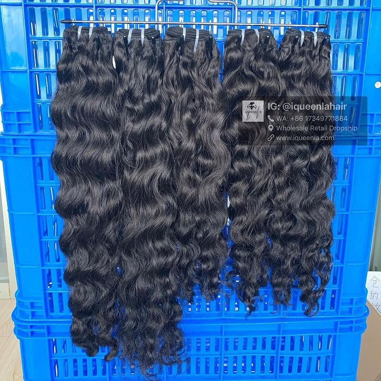 iqueenla Burmese Curly Bundle Raw Hair Quick Weave Sew In