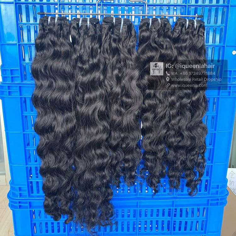 iqueenla 3 Hair Bundles with Burmese Curly Raw Hair  for Sew In