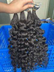 iqueenla Burmese Curly Tape In Best Raw Hair Extensions