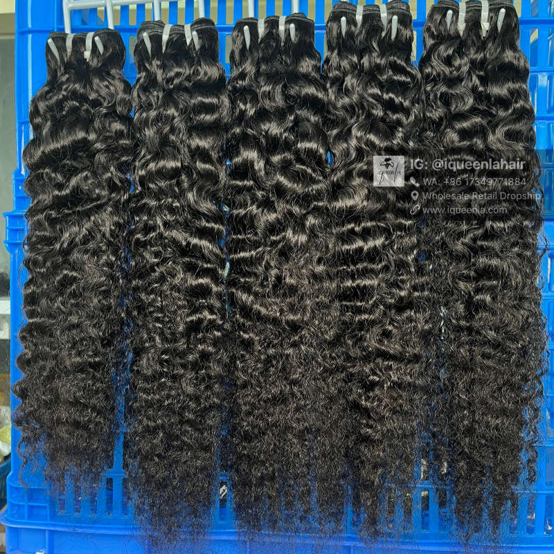 iqueenla Raw Hair Sew In Hairstyle Indian Curly Unprocessed 3 Bundles