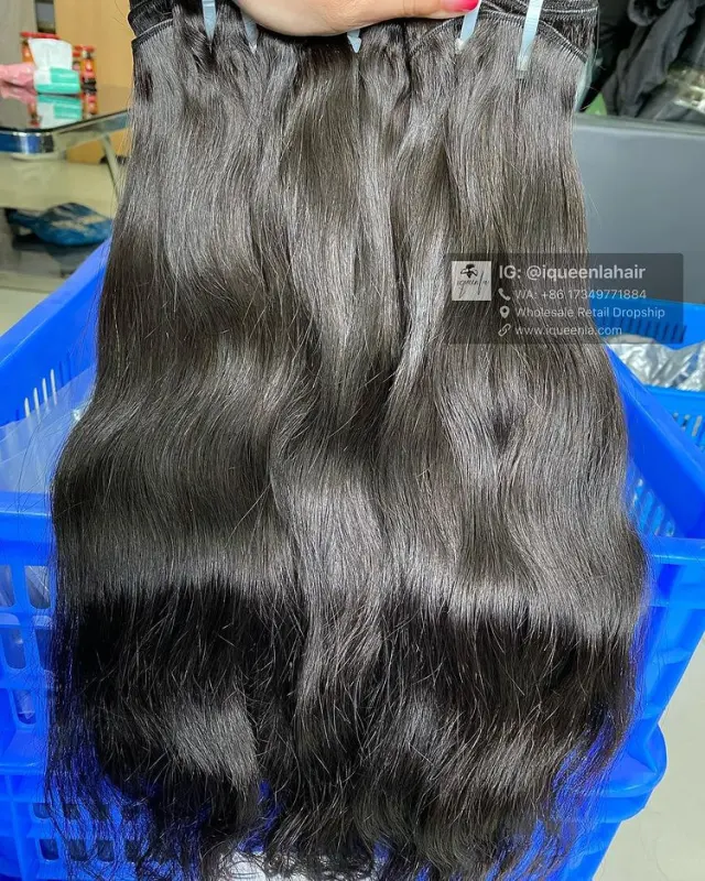 iquenela Indian Wavy Raw Hair Bundle For Sew In Hairstyle