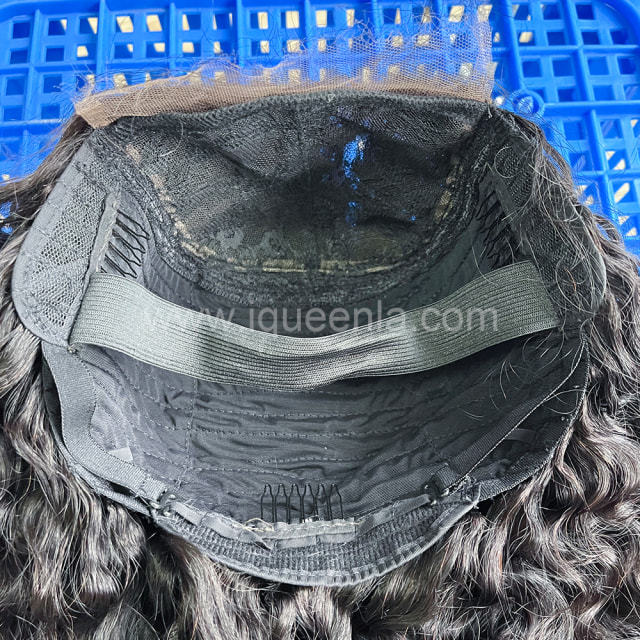 iqueenla 5x5 Transparent Lace Closure Wig Indian Wavy Raw Hair