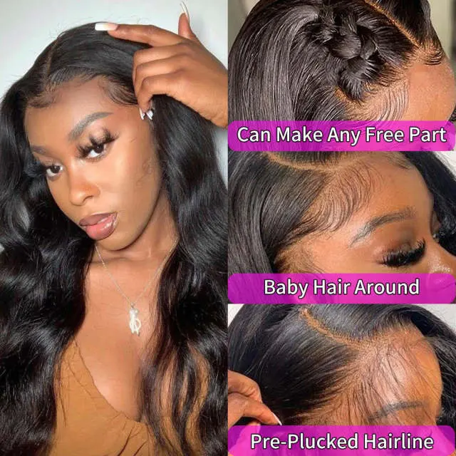 iqueenla 12a Mink Hair Body Wave 13x4 Transparent Lace Frontal Customize Wig