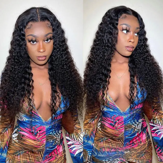 iqueenla 12a Mink Hair Deep Wave 4x4 HD Lace Closure Customize Wig