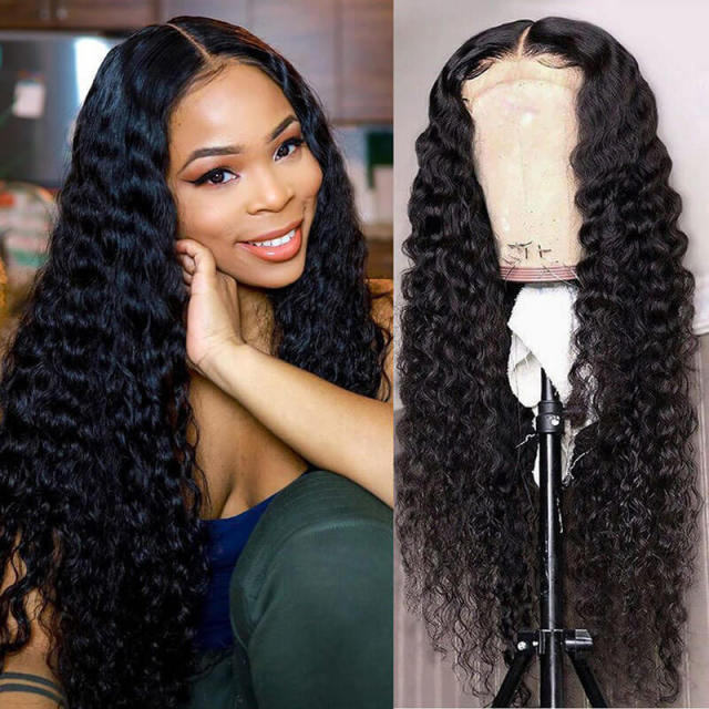 iqueenla 12a Mink Hair Deep Wave 4x4 Transparent Lace Closure Customize Wig