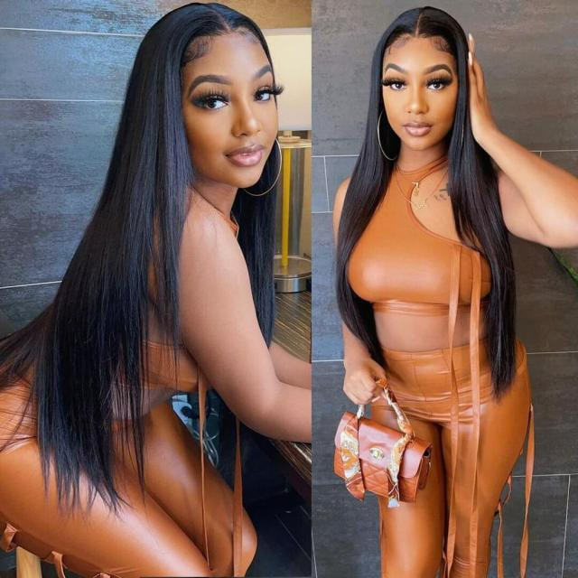 iqueenla 12a Mink Hair Straight 4x4 Transparent Lace Closure Customize Wig