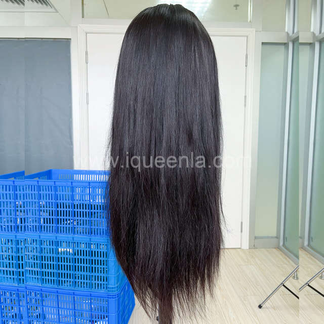 iqueenla 4x4 Transparent Lace Closure Wig Straight Raw Hair