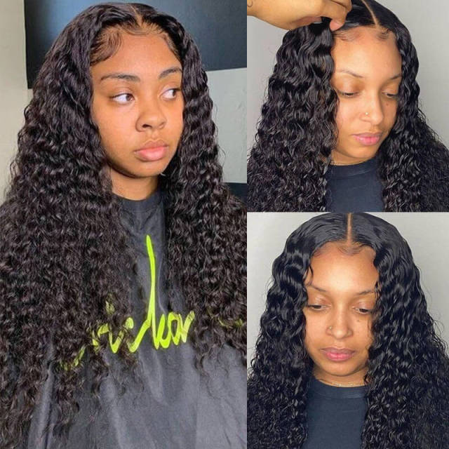 iqueenla 4x4 Burmese Curly HD Lace Closure Wig Raw Hair