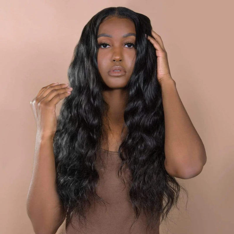 iqueenla 4x4 Transparent Lace Closure Wig Indian Wavy Raw Hair