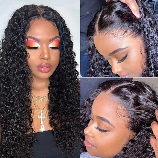 iqueenla 5x5 HD Lace Closure Wig Indian Curly Raw Hair