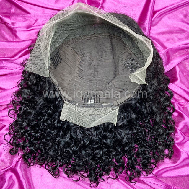 iqueenla Curly Bob Pre-made Frontal Lace Wig