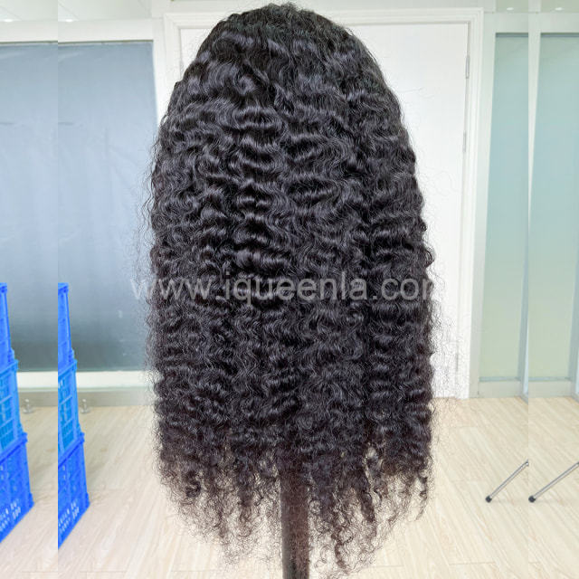 iqueenla 4x4 HD Lace Closure Wig Indian Curly Raw Hair