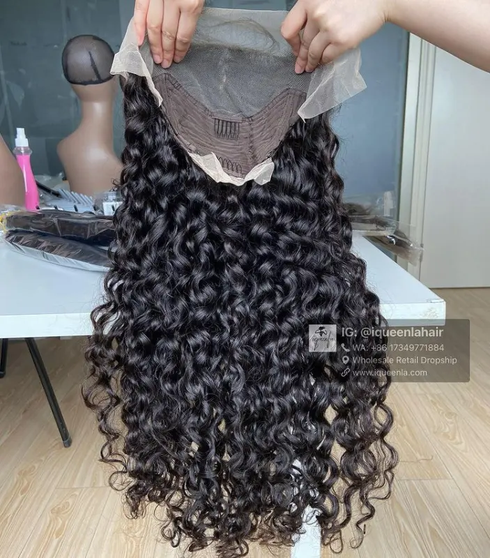 iqueenla Water Wave 13x4 Lace Frontal Pre-made Wig