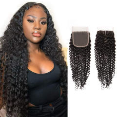 iqueenla Curly Mink Hair 4x4 HD Lace Closure