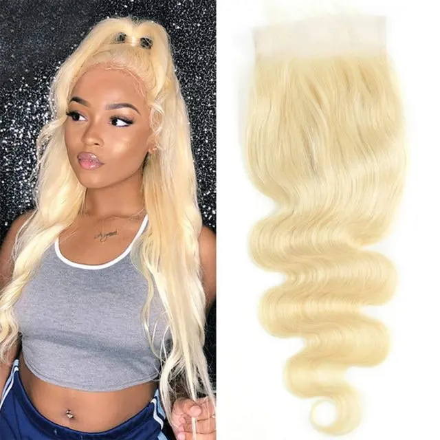 iqueenla Blonde Color #613 Body Wave 5x5 HD Lace Closure