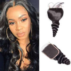 iqueenla Loose Wave Mink Hair 4x4 HD Lace Closure
