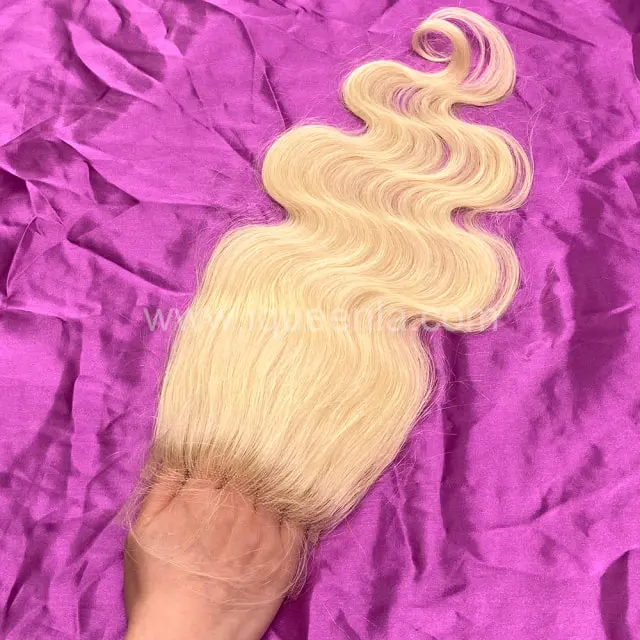 iqueenla Blonde Color #613 Body Wave 5x5 HD Lace Closure