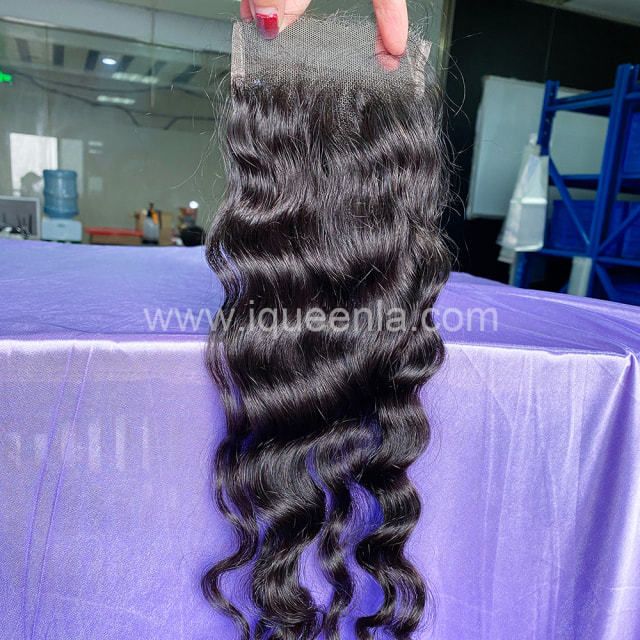 iqueenla Burmese Curly Raw Hair 4x4 HD Lace Closure