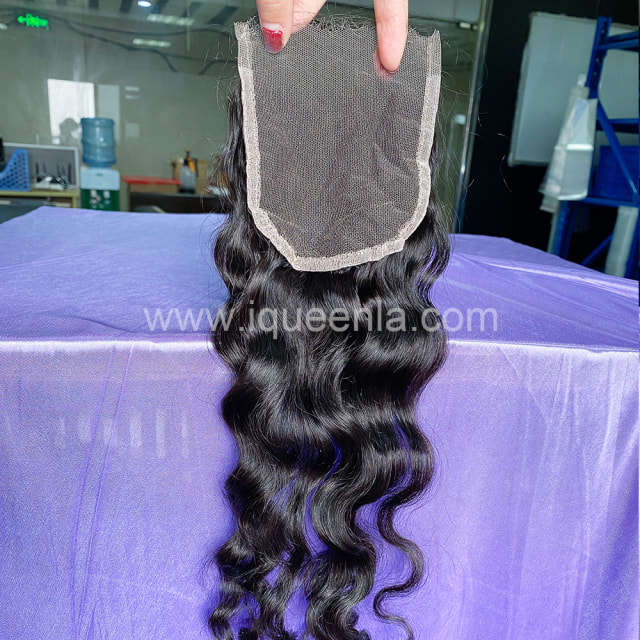iqueenla Burmese Curly Raw Hair 4x4 HD Lace Closure