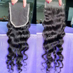 iqueenla Burmese Curly Raw Hair 4x4 HD Lace Closure