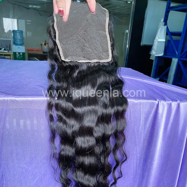 iqueenla Cambodian Wavy 100% Raw Hair 5x5 HD Lace Closure Free Shipping