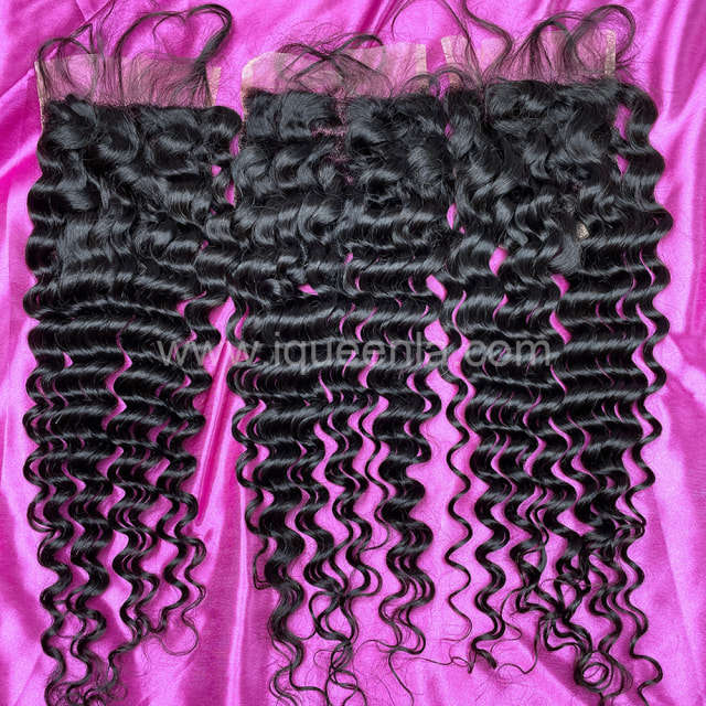 iqueenla Mink Hair Deep Wave 6X6 Transparent Lace Closure Free Shipping