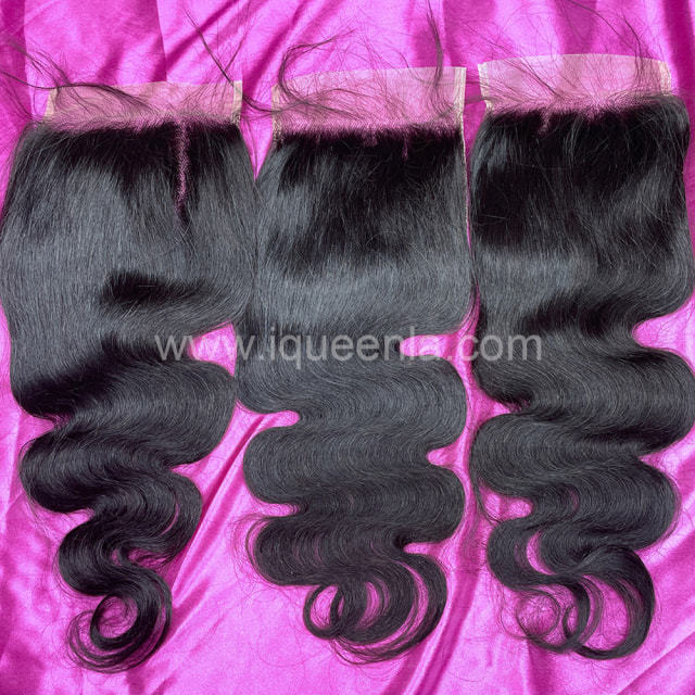 iqueenla Mink Hair Body Wave 4x4 Transparent Lace Closure
