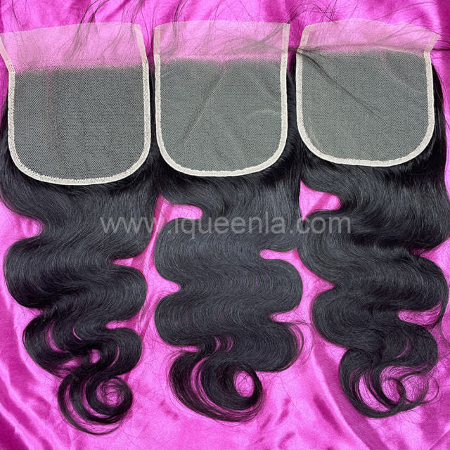 iqueenla Mink Hair Body Wave 5x5 Transparent Lace Closure