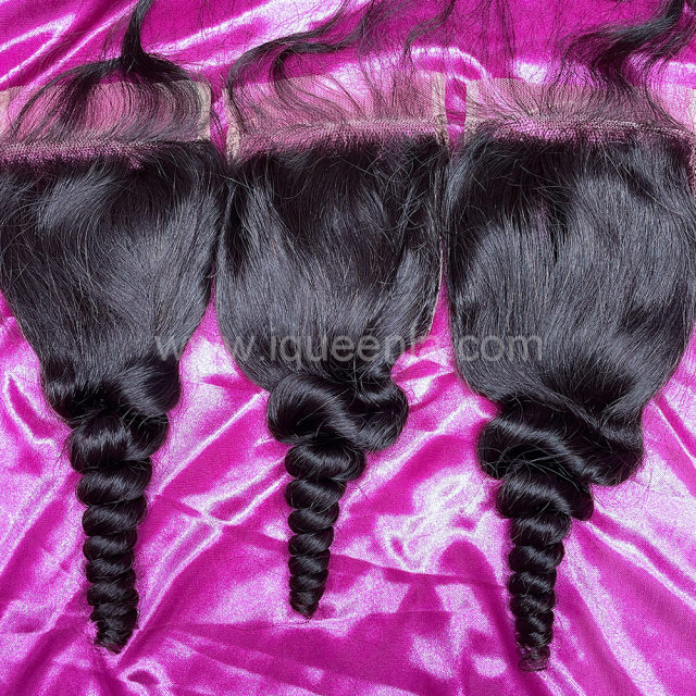 iqueenla Mink Hair Loose Wave 4x4 Transparent Lace Closure Free Shipping