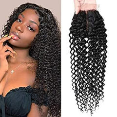 iqueenla Mink Jerry Curly Hair 4x4 Transparent Lace Closure