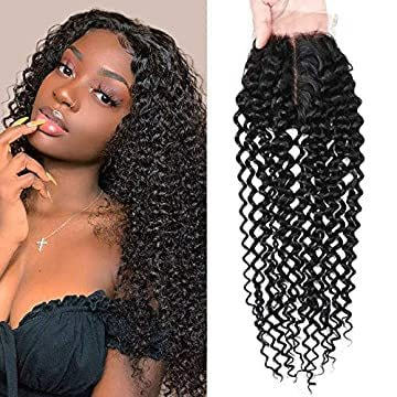 iqueenla Mink Jerry Curly Hair 4x4 Transparent Lace Closure