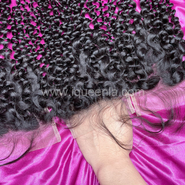 iqueenla Mink Jerry Curly Hair 4x4 Transparent Lace Closure Free Shipping