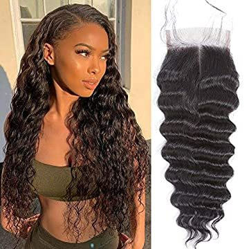 iqueenla Loose Deep Mink Hair 4x4 Transparent Lace Closure