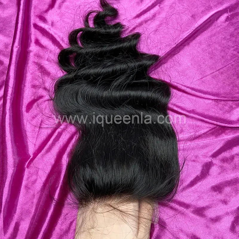 iqueenla 100% Mink Hair Loose Wave 4x4 HD Lace Closure Free Shipping